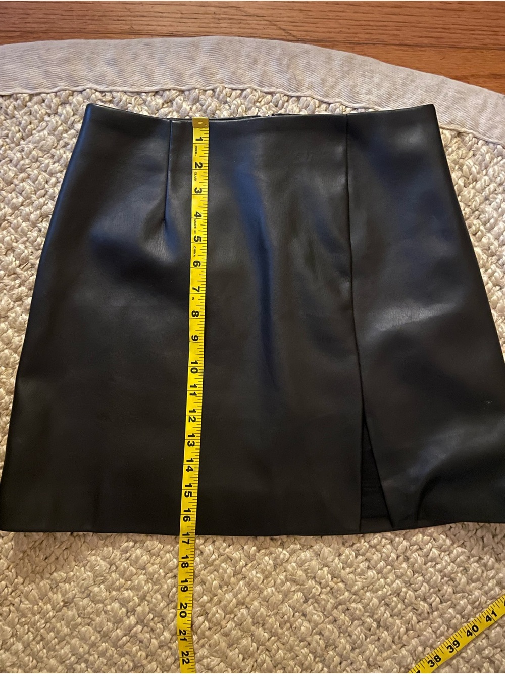 Anthropologie Black Faux Leather Mini Skirt - Picture 9 of 9